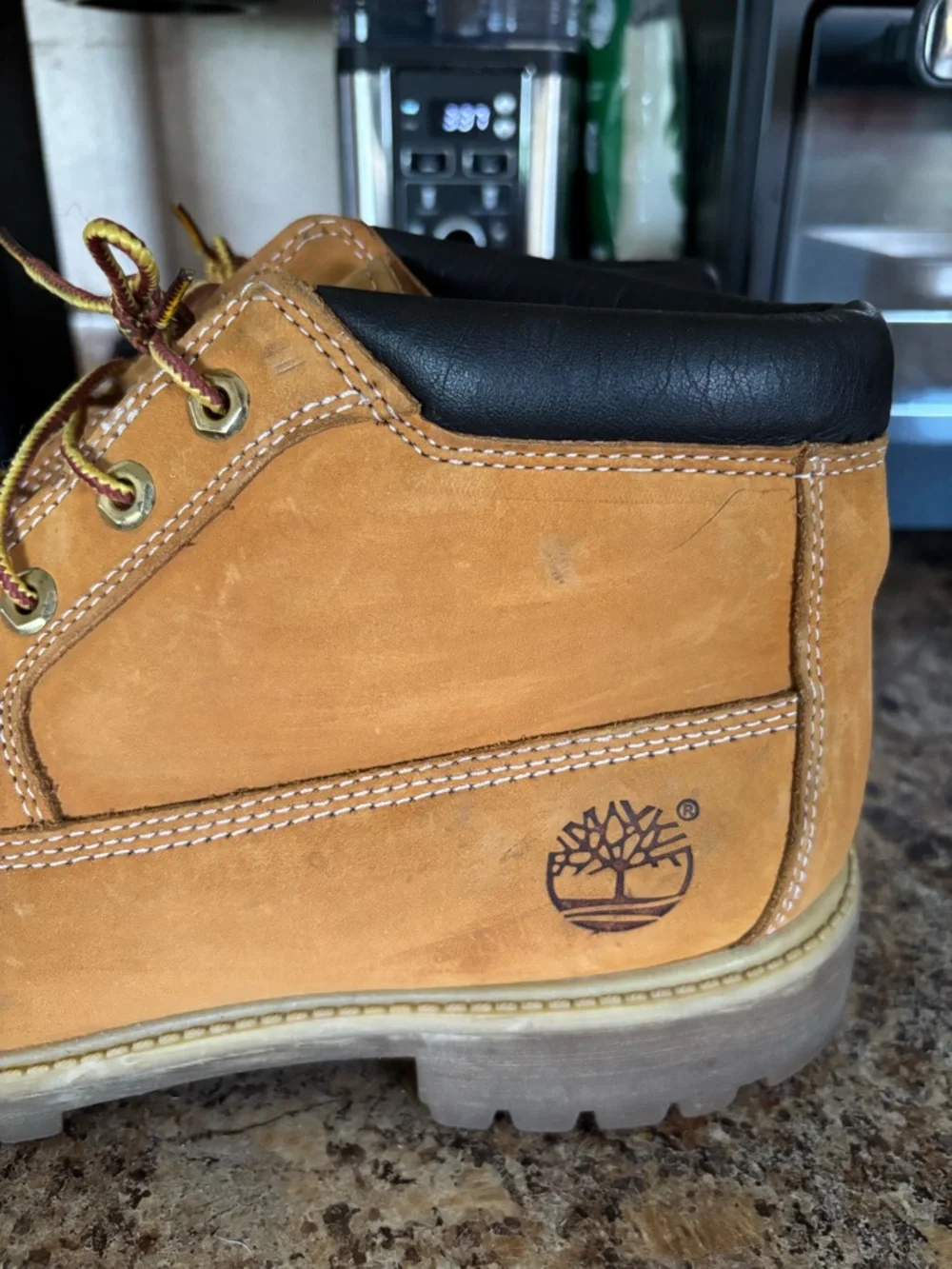 Timberland Wheat Nubuck Waterproof Lace-Up Work Boots - Picture 9 of 16